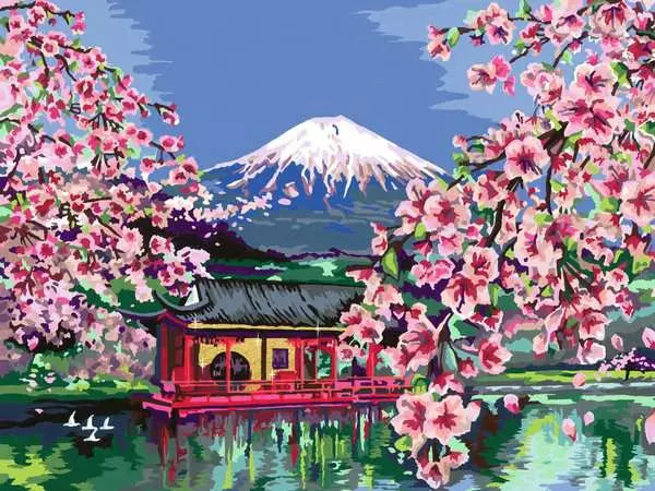 CreArt Paint by Numbers -Ravensburger Japanese Cherry Blossom