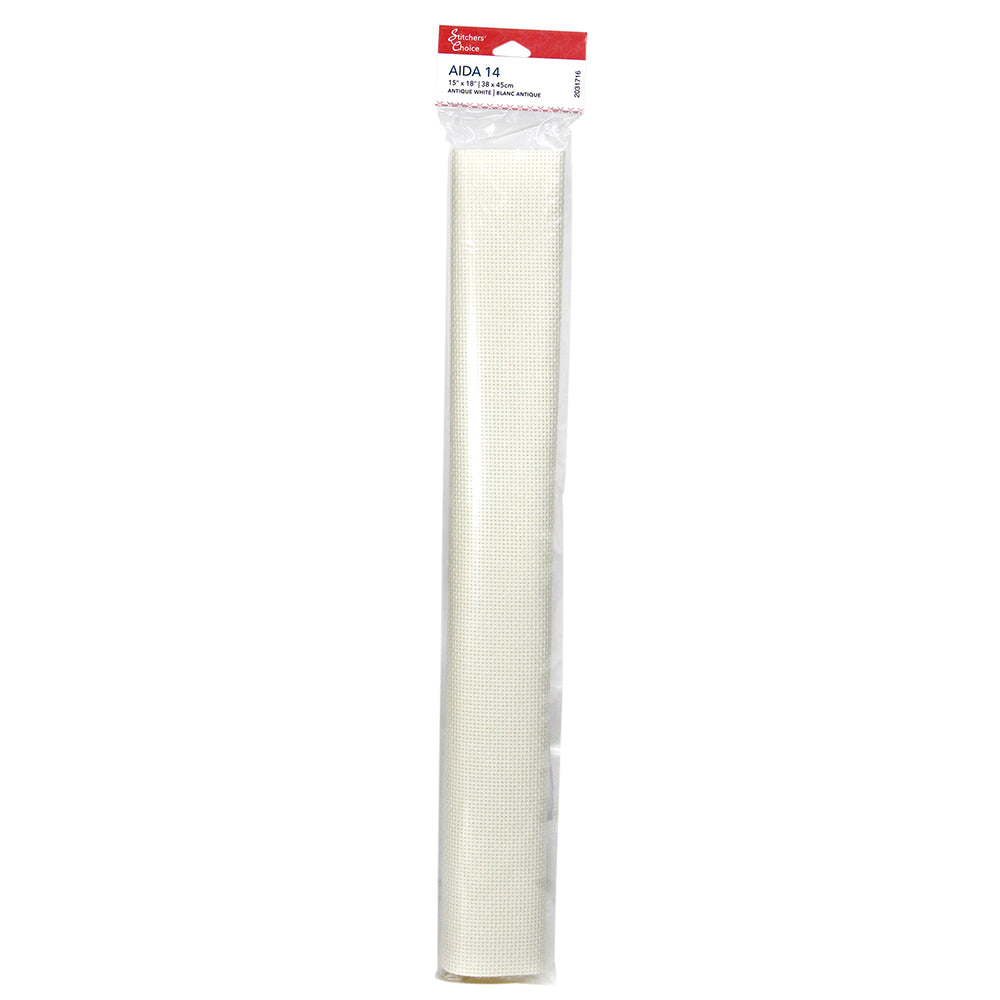 STITCHERS' CHOICE Cotton 14ct Aida 38.1 x 45.7 cm (15″ x 18″) - Antique White