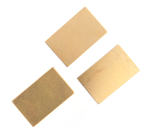 Metal Blank 24ga Brass Rectangle 13x22mm No Hole 3pcs