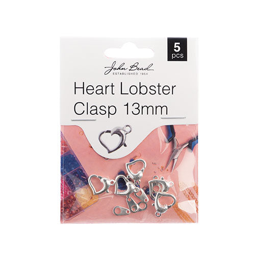 Must Have Findings - Heart Lobster Clasp 13mm Silver 5pcs