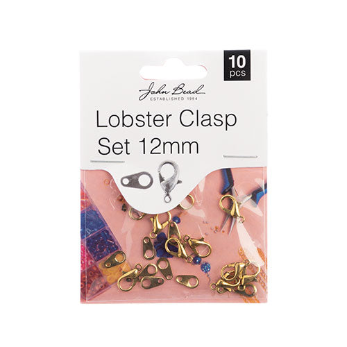 Must Have Findings - Lobster Clasp Set 12mm Antique Gold 10pcs