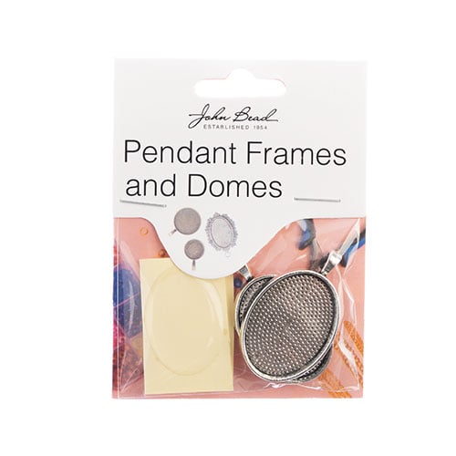 Must Have Findings - Oval Pendant Frame 25x30mm Antique Silver 2pcs