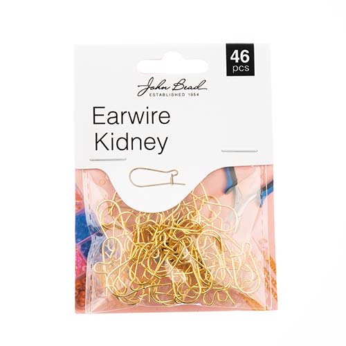 Must Have Findings - Earwire Kidney (apx 19x10mm) Gold 46pcs