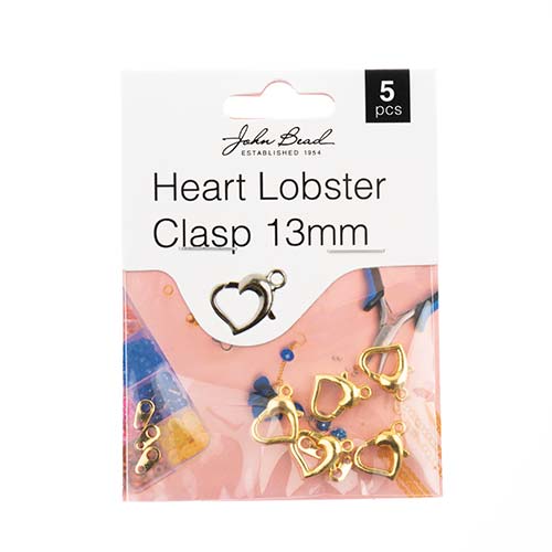 Must Have Findings - Heart Lobster Clasp 13mm Set Gold 5pcs