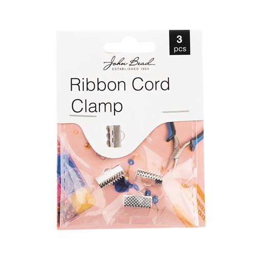 Must Have Findings - Ribbon Cord Clamp 13mm Silver 3pcs