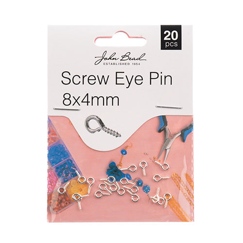 Must Have Findings - Screw Eye Pin 8x4mm Silver 20pcs