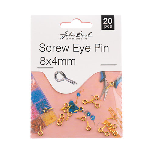 Must Have Findings - Screw Eye Pin 8x4mm Gold 20pcs