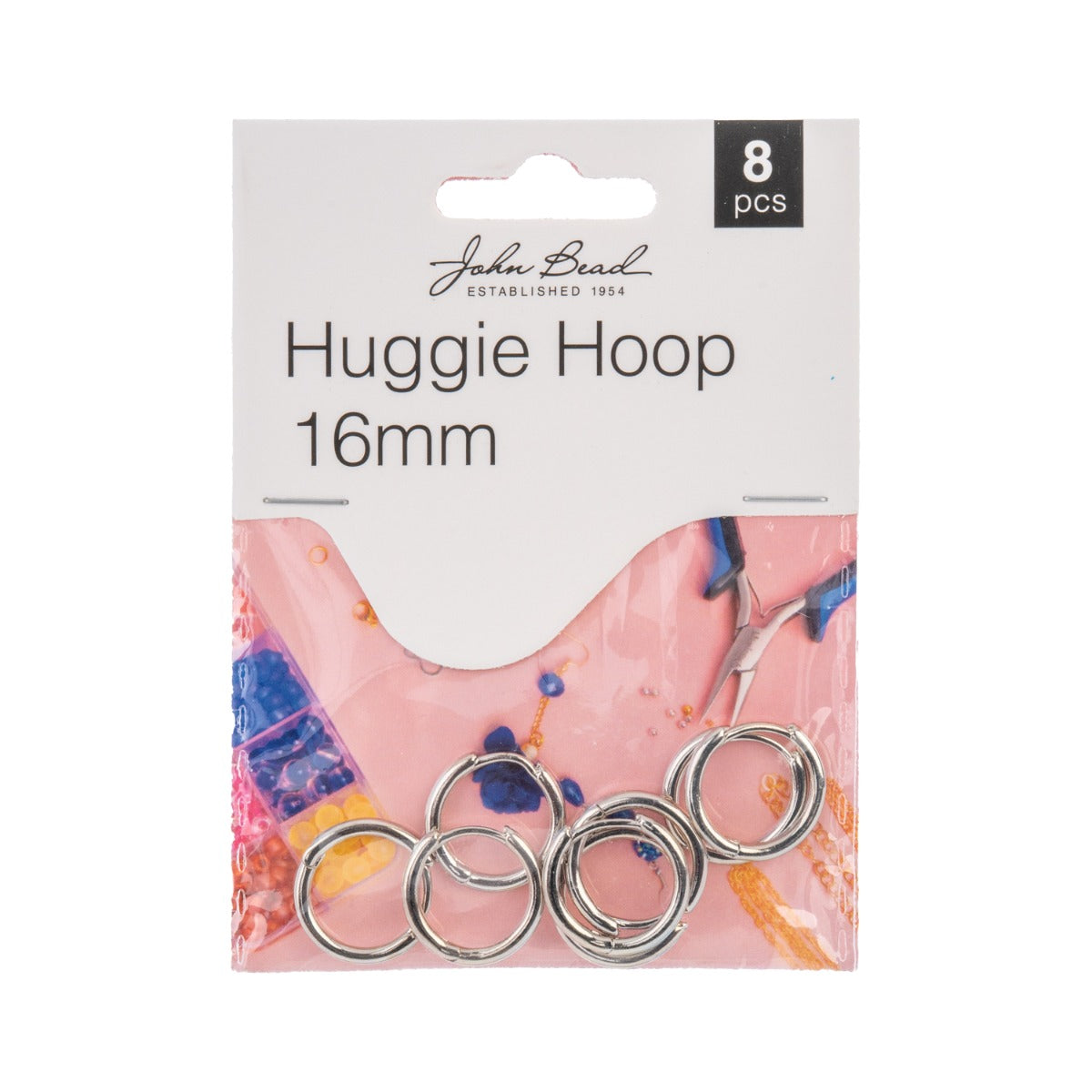 Must Have Findings - Huggie Hoop 16mm Silver 8pcs