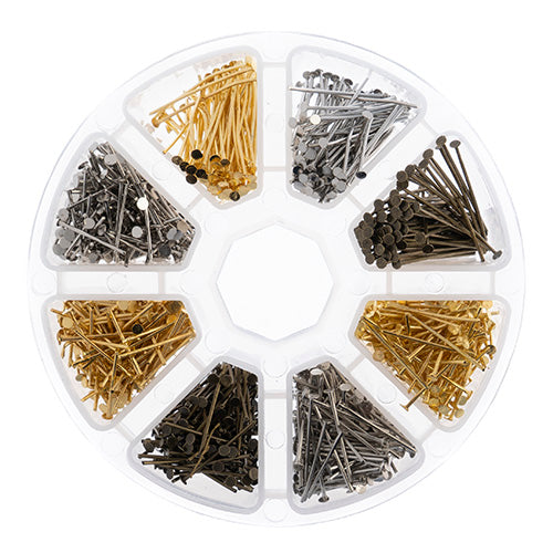 Findings - Assortment Round 8 Slots Head Pins 1030pcs