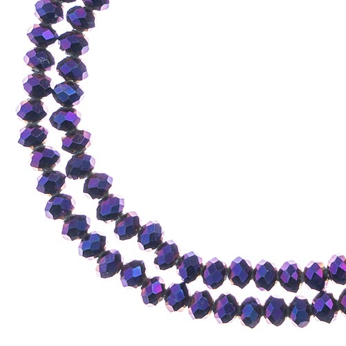 Crystal Lane DIY Rondelle 2 Strand 7in (apx110pcs) 3x4mm Opaque Purple Iris