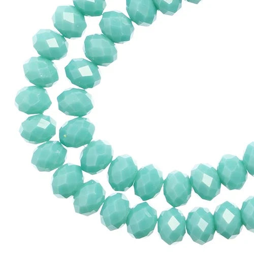Crystal Lane DIY Rondelle 2 Strand 7in (apx78pcs) 4x6mm Opaque Turquoise Blue