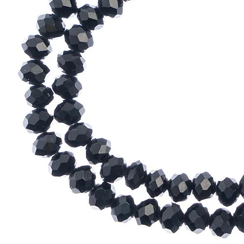 Crystal Lane DIY Rondelle 2 Strand 7in (apx78pcs) 4x6mm Opaque Black