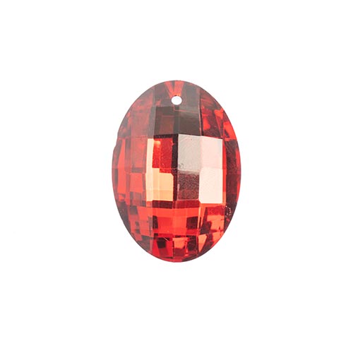 Crystal Lane Faceted Oval 27x37mm Red