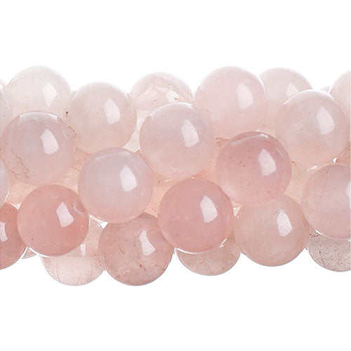 Semi-Precious 8in 8mm Round Rose Quartz Natural