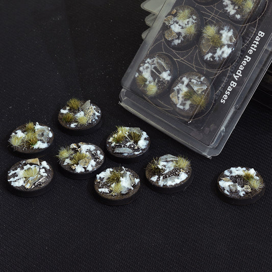Gamers Grass Battle Ready Bases - Winter - Round 32mm (x8)