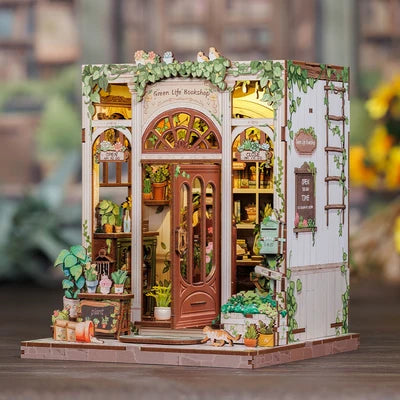CUTEBEE DIY Book Nook Kit  Green Life Bookshop