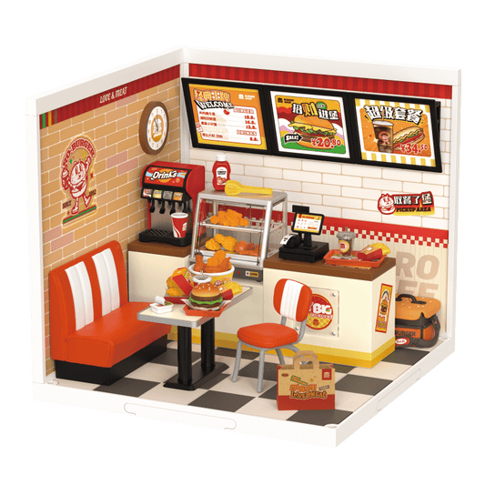 Yum Yum Burgers DW010 Rolife Super Creator DIY Stackable Dollhouse Miniatures Kit