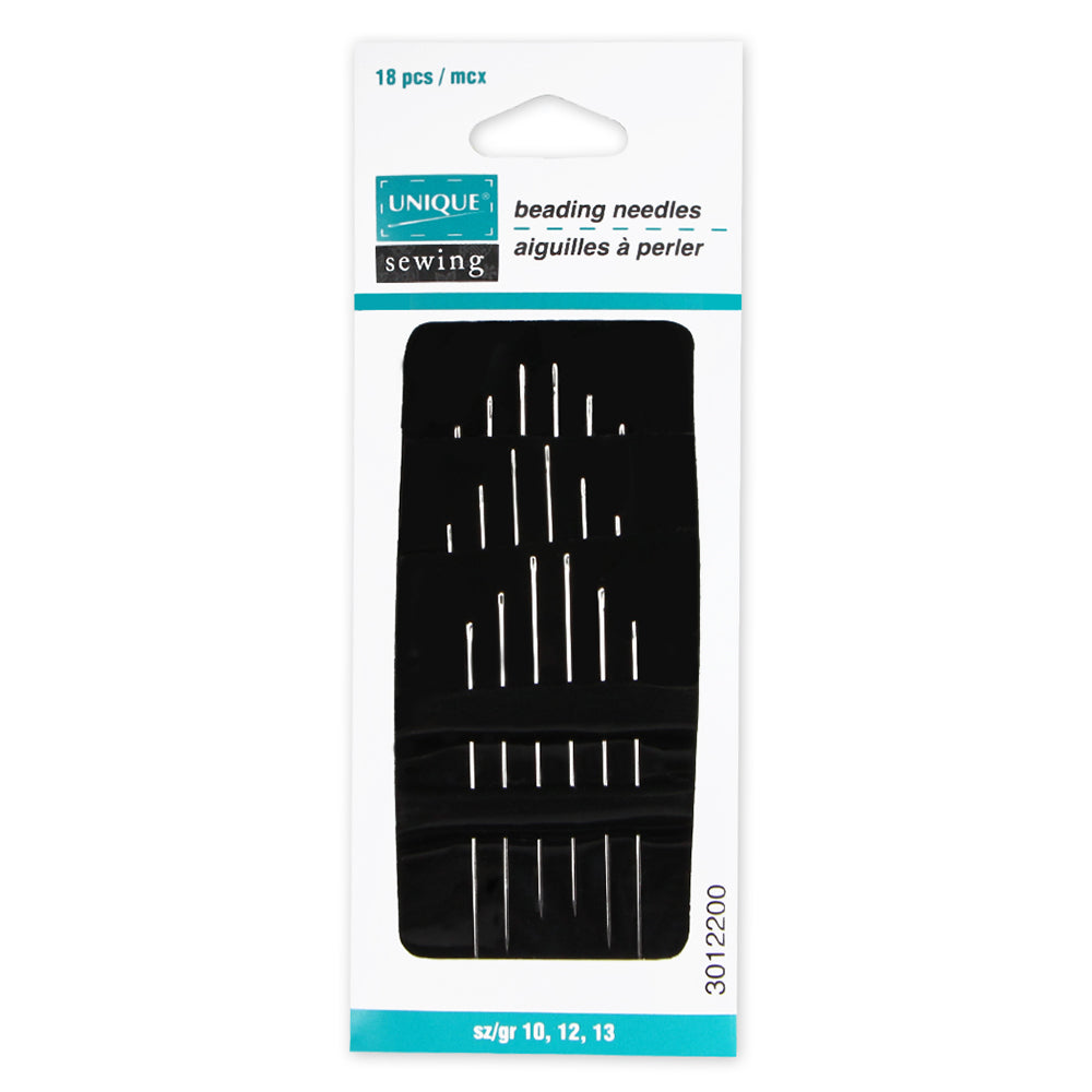 UNIQUE SEWING Beading Needles - sizes 10/12 -18pcs