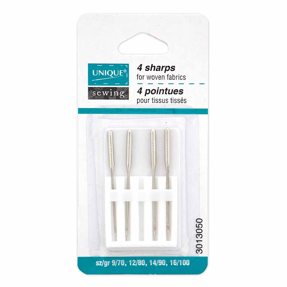UNIQUE SEWING Sharps Needles Asst. 70/10,80/12,90/14,100/16 - 4 count