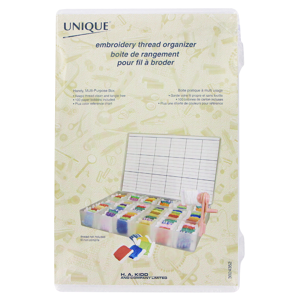 UNIQUE Large Floss Box with 100 Card Bobbins