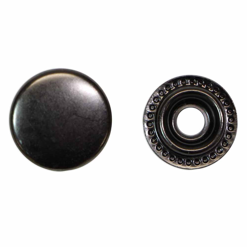 UNIQUE SEWING Heavy Duty Snaps Gunmetal - 15mm (5⁄8″) - 6 sets