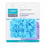 UNIQUE SEWING Plastic Snap Fasteners - Baby Blue - size 2 / 11mm (3⁄8″) - 30 sets