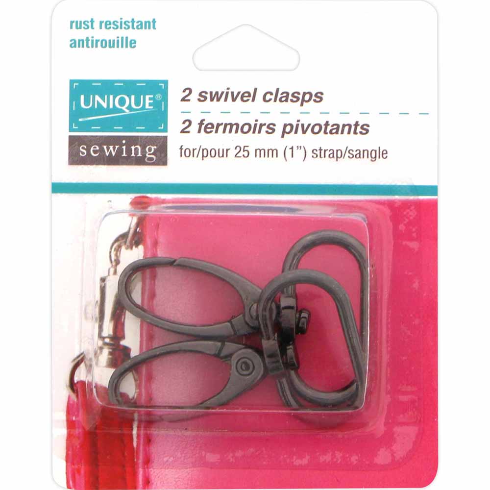 UNIQUE SEWING Swivel Clasps - 25mm (1″) - Gunmetal - 2 pcs.