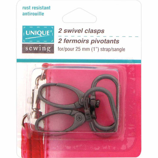 UNIQUE SEWING Swivel Clasps - 25mm (1″) - Gunmetal - 2 pcs.