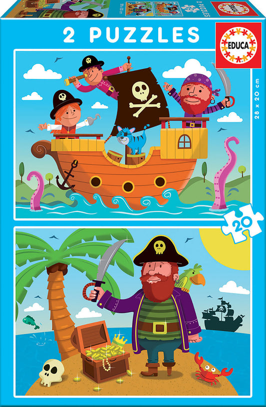 2x20 pieces puzzles - Pirates