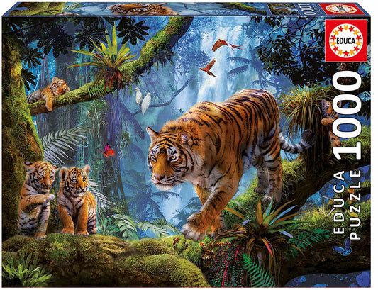 1000 pieces puzzle - Tigers on tree