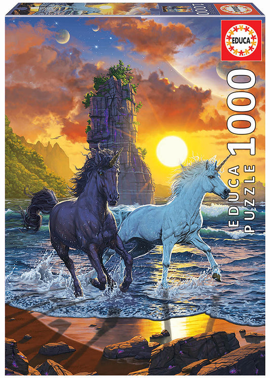 1000 pieces puzzle - Unicorns on beach, Vincent Hie