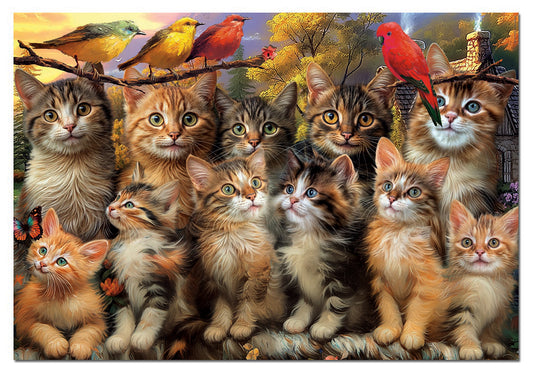 500 pieces puzzle - Kittens and Birds