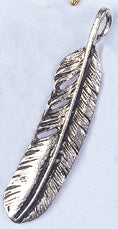 Pendant Feather 52x14mm Antique Silver LF/NF