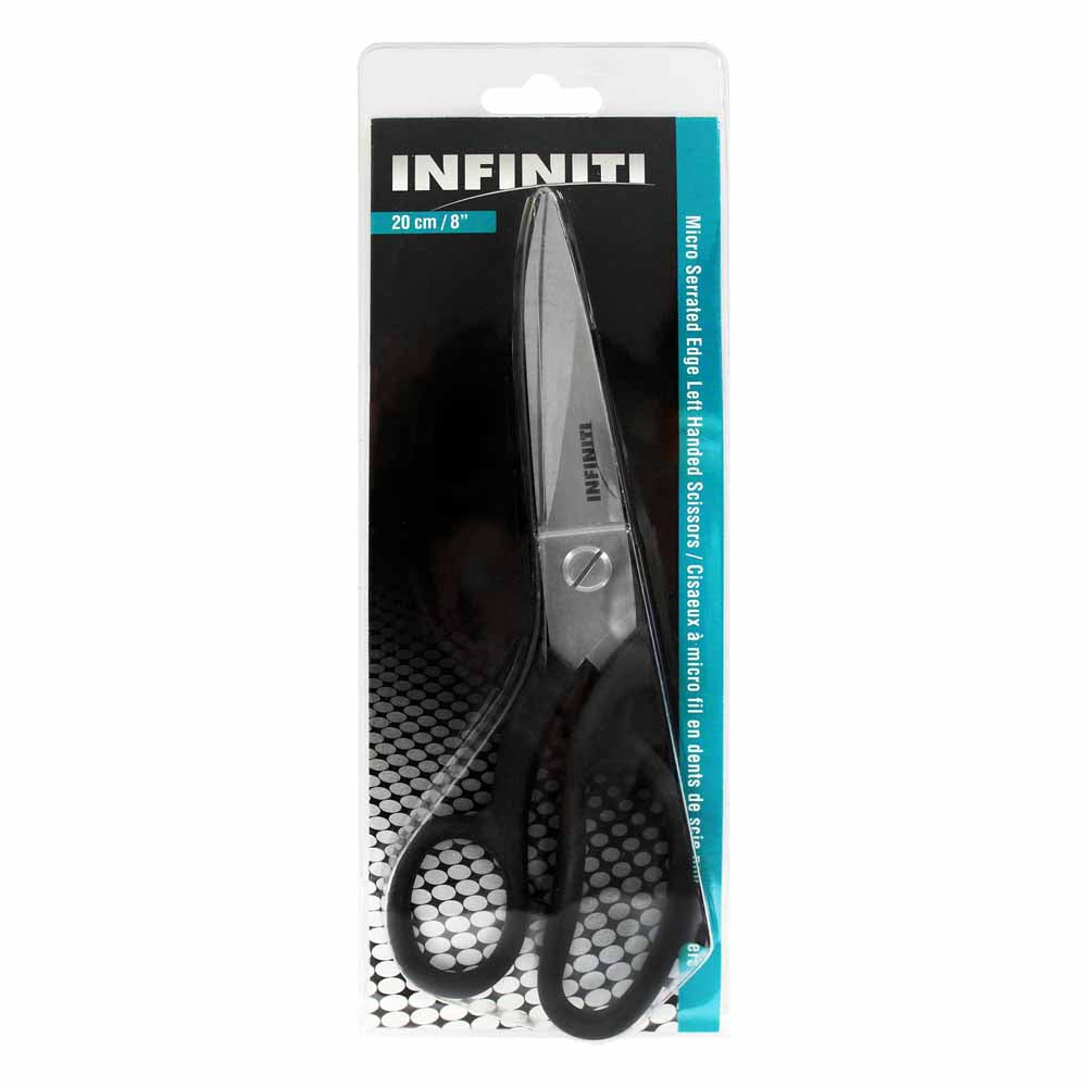 INFINITI Micro Serrated Edge Scissors - Left - Black - 8″ (20.3cm)
