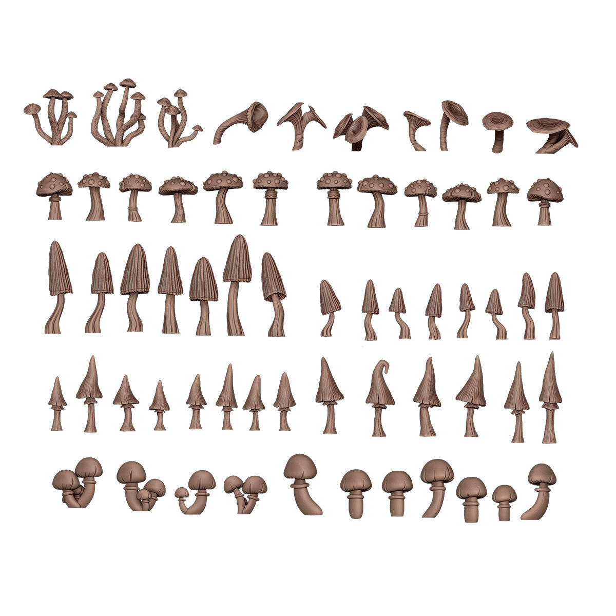AK Interactive Forest Mushrooms - Basing Bits (63 Pieces)