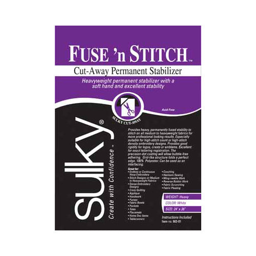 SULKY Fuse 'N Stitch - White - 61 x 91cm pkg (24″ x 36″)