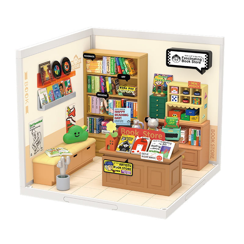 Fascinating Book Store DW004 Rolife Super Creator DIY Stackable Dollhouse Miniatures Kit
