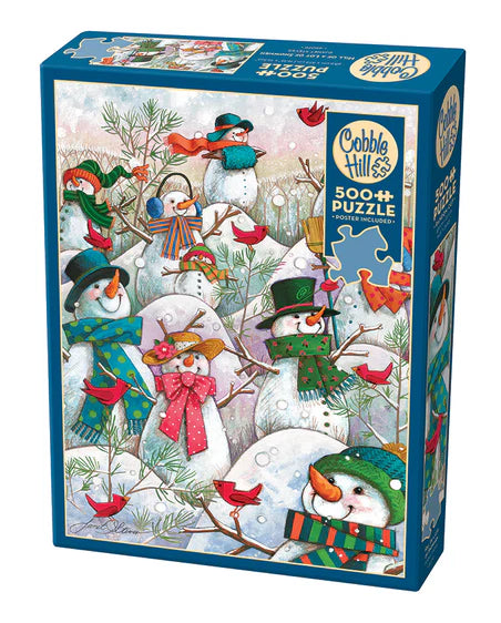 500pc Puzzle Cobble Hill Hill of a Lot of Snowmen