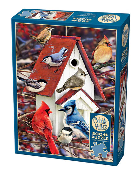 500pc Puzzle Cobble Hill Winter Birdhouse