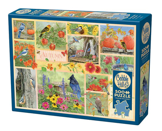 500pc Puzzle Cobble Hill Garden Birds in Autumn