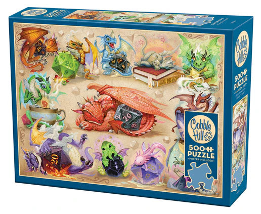 500pc Puzzle Cobble Hill D20 Dragons