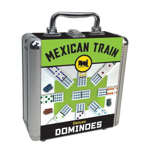 DOMINOES - MEXICAN TRAIN - DOUBLE 12 - COLOR - DLX w/CASE