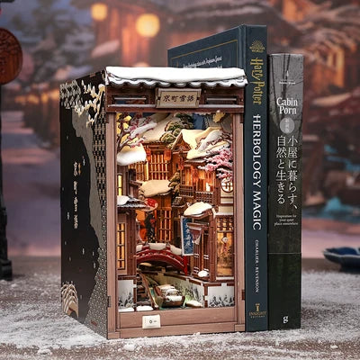 CUTEBEE DIY Book Nook Kit  Kyoto Snow Whisper