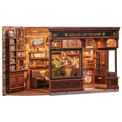 CUTEBEE DIY Dollhouse Kit CORNER COFFEE SHOP