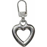 COSTUMAKERS Zipper Pull Heart - Nickel