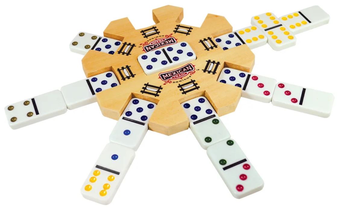 Mexican Train Dominoes (Wooden Case)