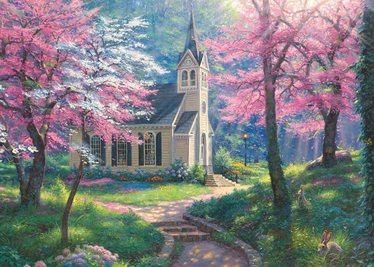 Cobble Hill Cherry Blossom Chapel Tray Puzzle 35 pc