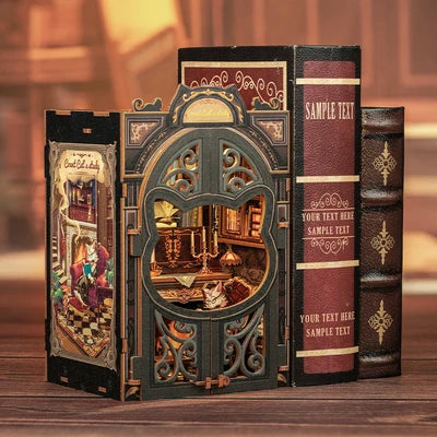 CUTEBEE DIY Book Nook Kit Count Cat's Study