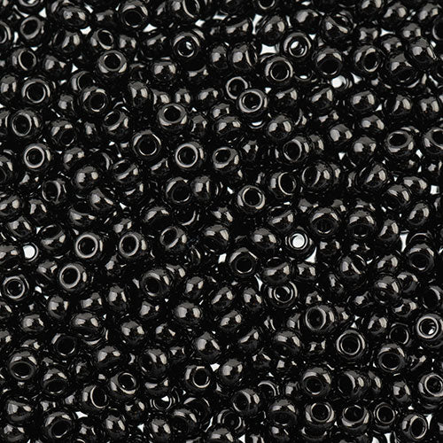 Czech Seed Beads apx 24g Vial 8/0 Opaque Black