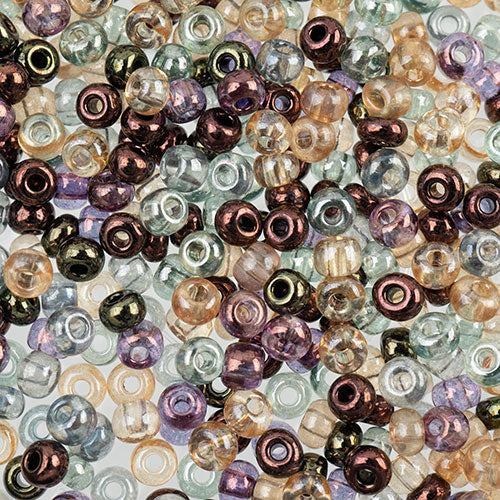 Czech Seed Beads apx 24g Vial 6/0 Muted Ground Mix